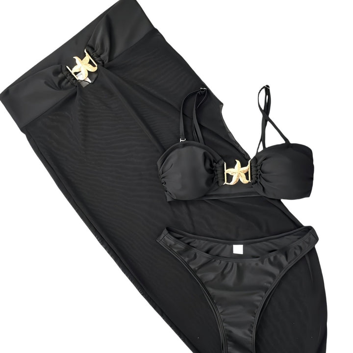 Damen Bikiniset mit transparentem Rock Drune