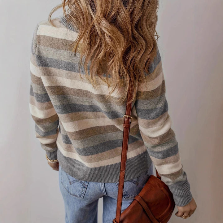 Damen modischer Strickpullover mit trendigen Streifen und lässigem Schnitt Drune