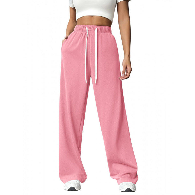 Damen Bequeme und lässige Freizeithose mit weitem Schnitt und elastischem Bund Drune