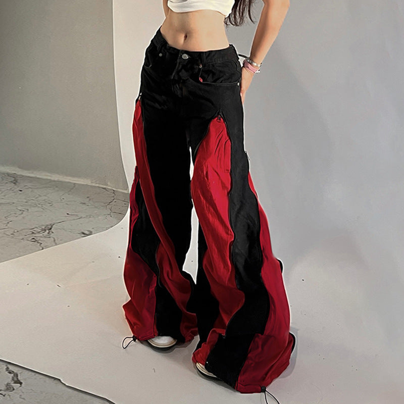 Damen Urban Flared-Hosen mit Kontrastdetails Drune