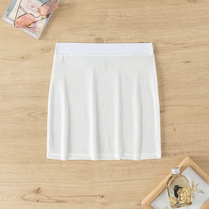 Damen Mini-Bade-Rock aus luftiger Mesh-Textur Drune