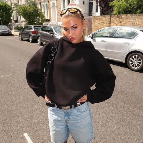 Damen Kapuzenpullover mit oversized Schnitt und weichem Material Drune