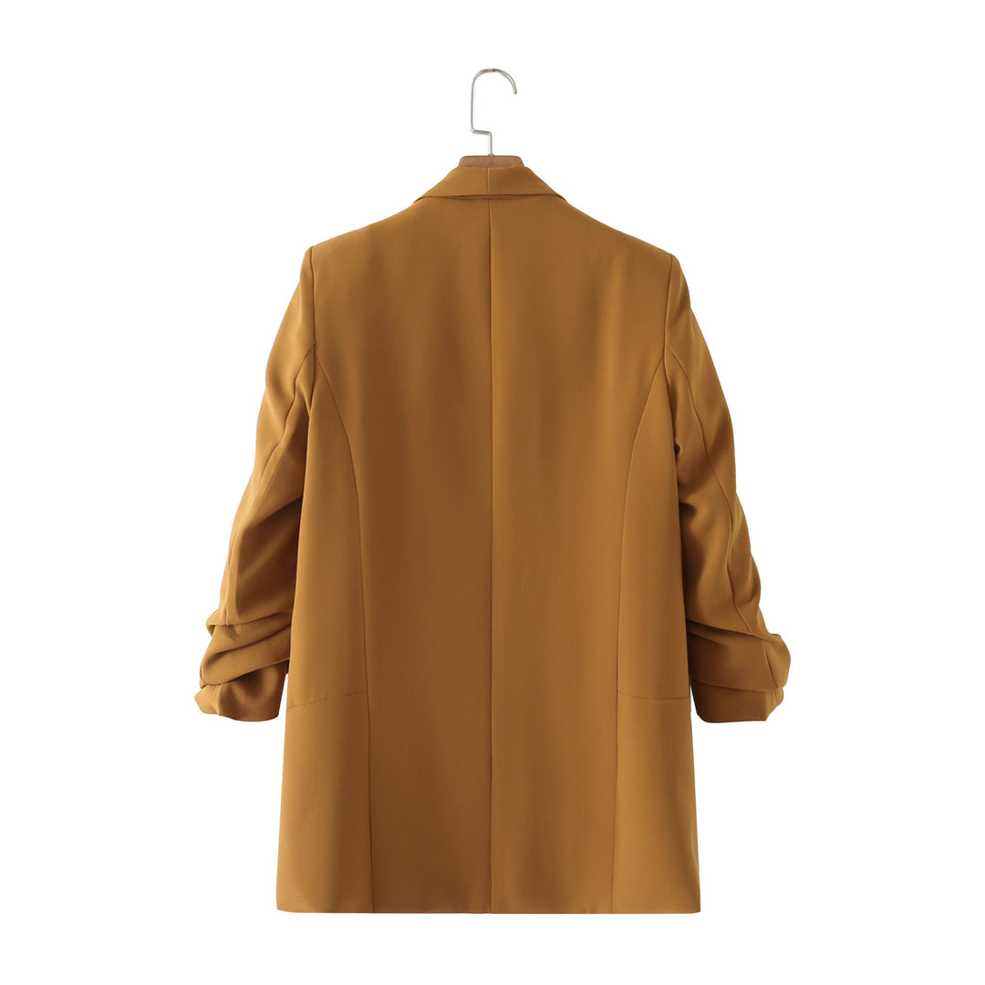 Damen eleganter Blazer mit gekrempelten Ärmeln und praktischen Taschen Drune