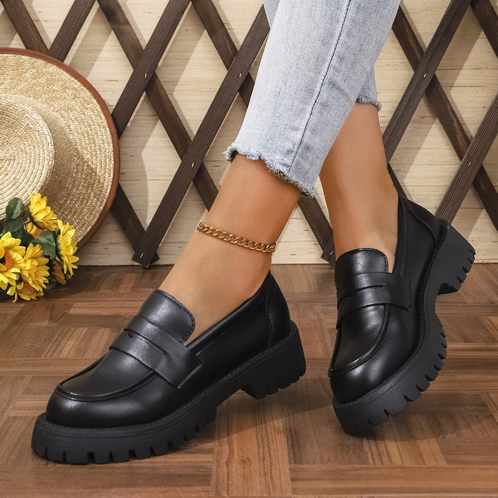 Damen Chunky Loafers im modernen Stil mit rutschfester Profilsohle Drune