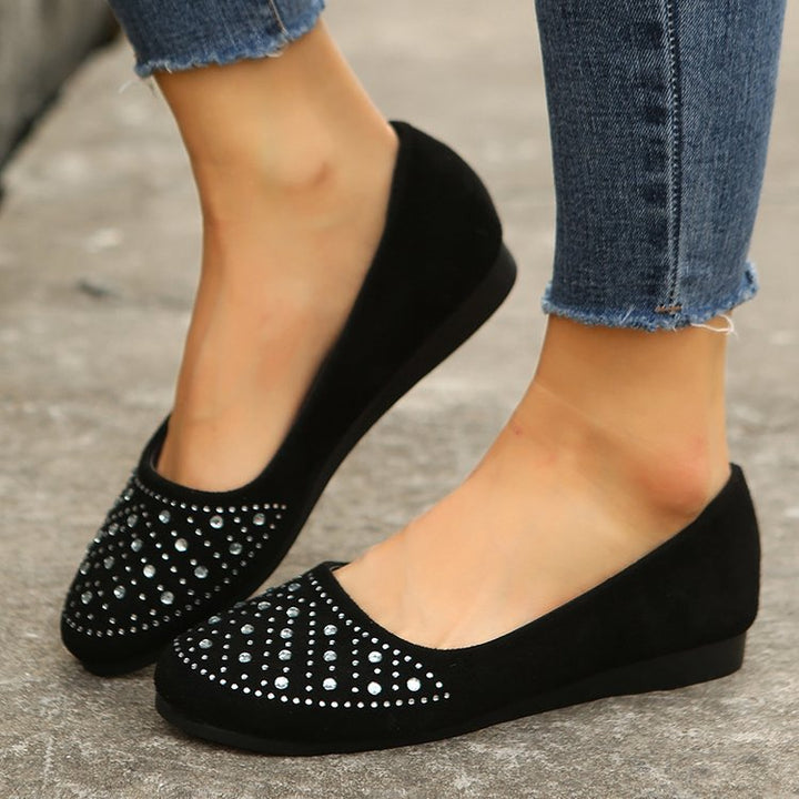 Damen Elegante Ballerinas mit funkelndem Strass-Detail und komfortabler Sohle Drune