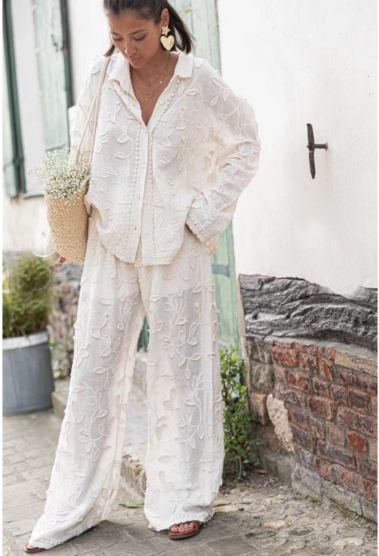 Damen Bluse mit feiner Stickerei und luftiger Passform Drune