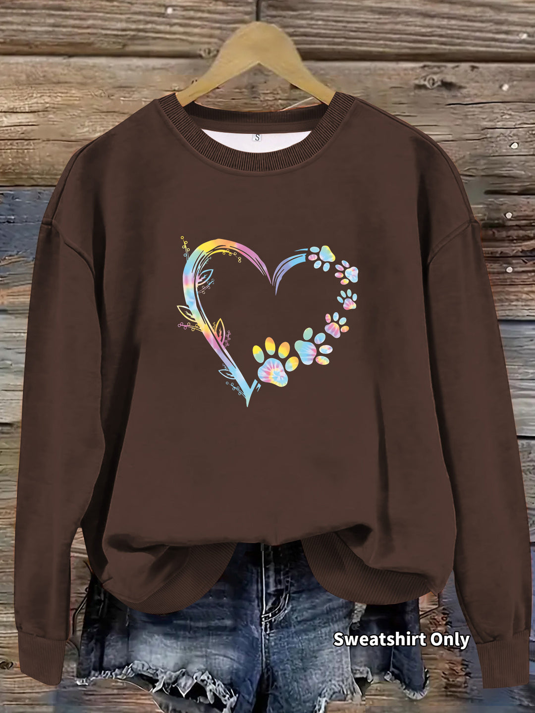 Damen Sweatshirt mit floralem Herzdesign und bequemer Passform Drune