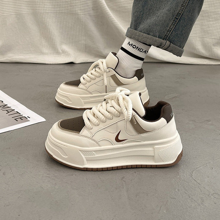 Damen modische Sneaker mit hohem Plateau und atmungsaktiver Obermaterial von Drune