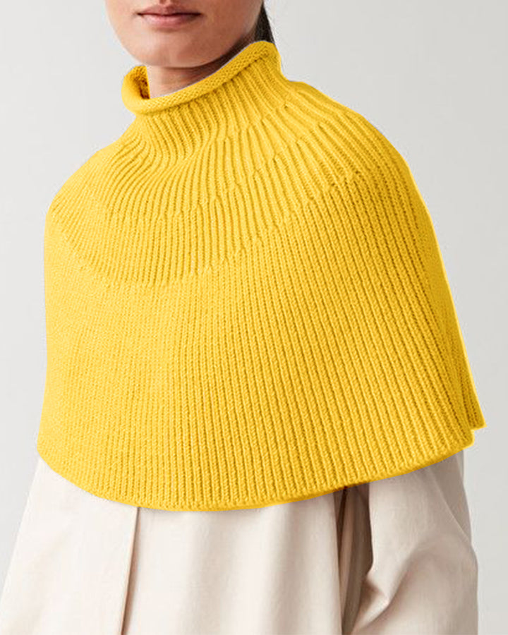 Damen Strickcape mit hochgeschlossenem Kragen Drune