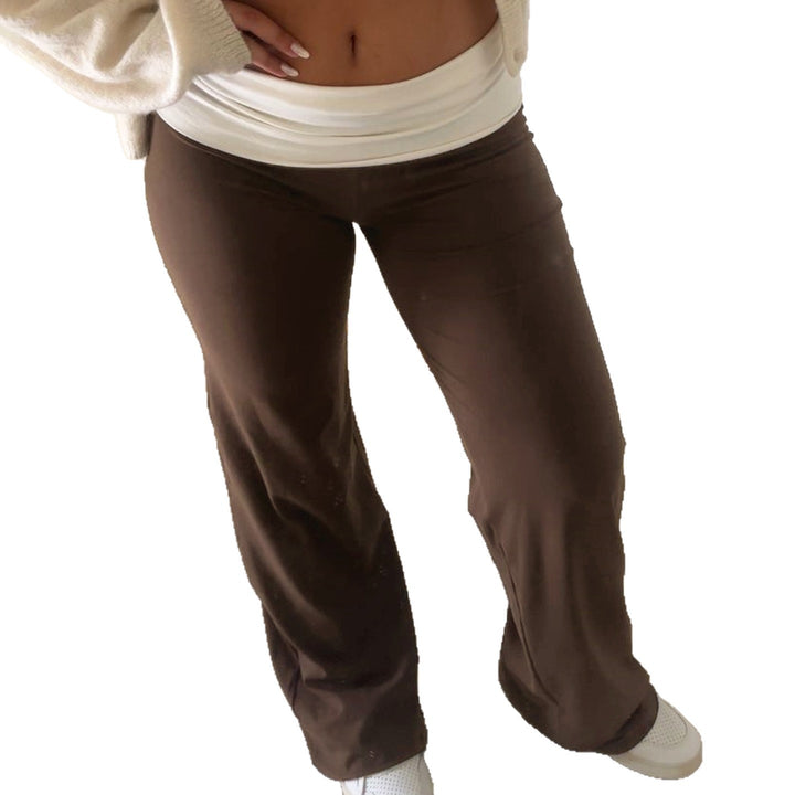 Damen Flared Leggings mit Blumenmuster Drune