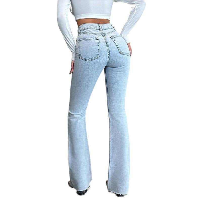 Damen Flared Jeans mit hohem Bund und lässigem Schnitt Drune