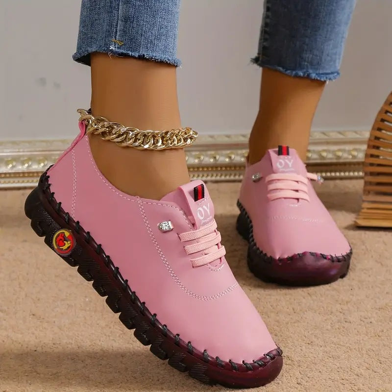 Damen nan flexible faltbare Freizeitsneaker mit stoßdämpfender Profilsohle Drune