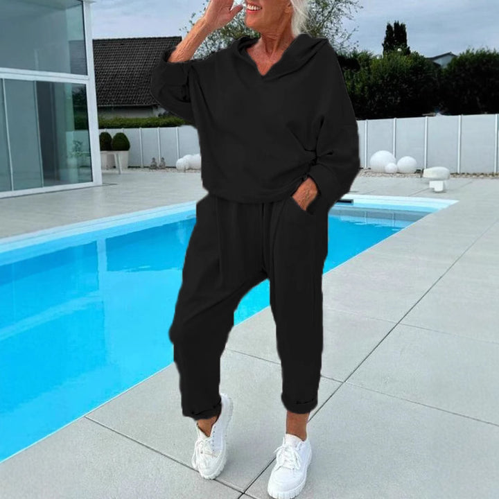 Damen modischer Hoodie und Jogginghose Set Drune