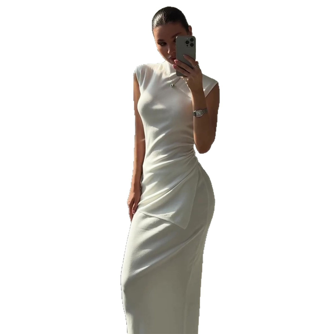 Damen Langarm Kleid mit asymmetrischem Schnitt Drune