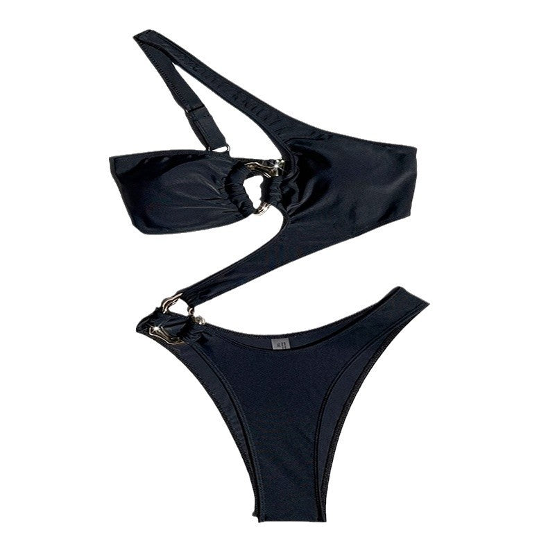 Damen Triangel-Bikini mit asymmetrischem Design und verstellbaren Trägern Drune