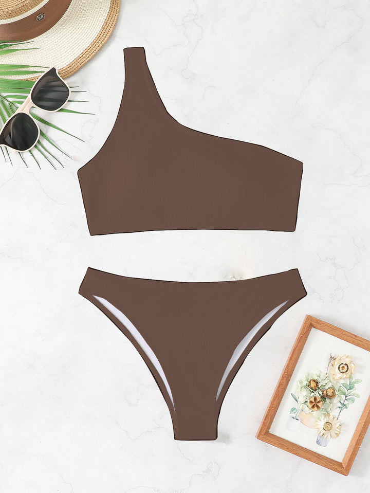 Damen Triangel-Bikini mit asymmetrischem Schnitt und raffiniertem Rippendesign Drune