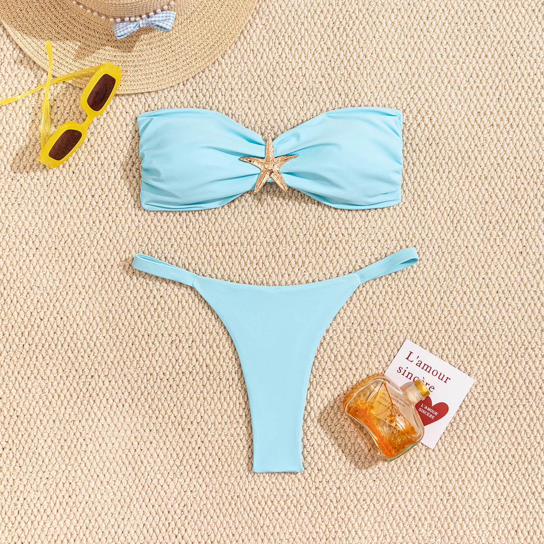 Damen Bandeau-Bikini mit strassbesetztem Stern Drune