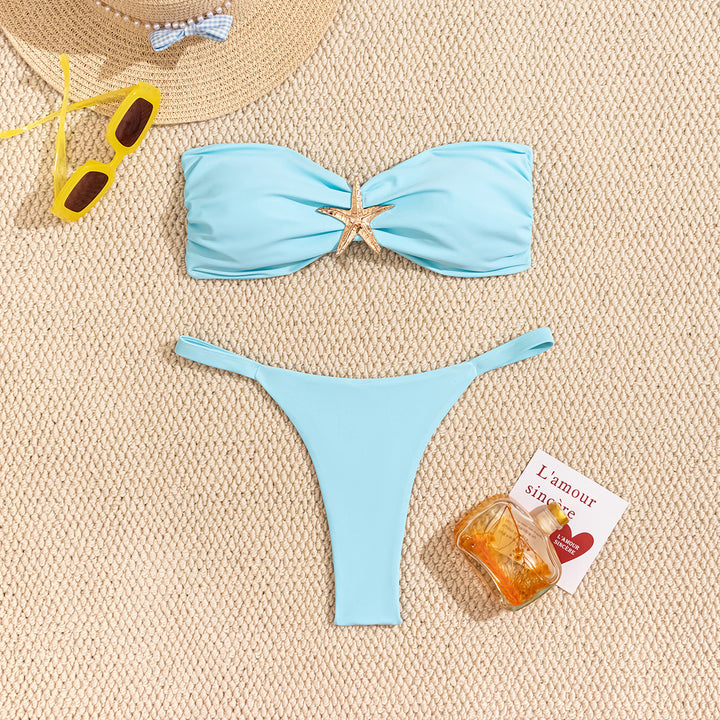 Damen Bandeau-Bikini mit strassbesetztem Stern Drune