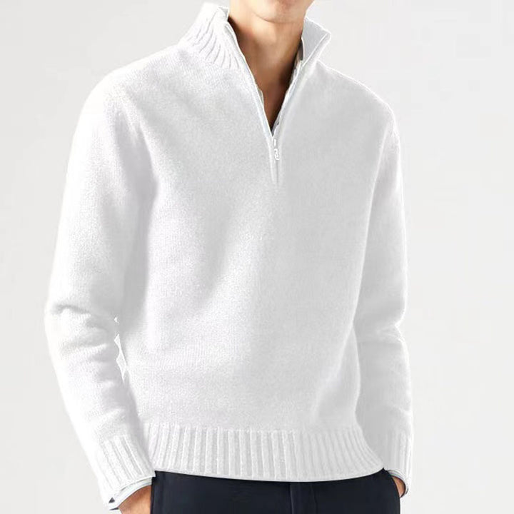 Herren Pullover mit hohem Kragen und modernem Reißverschluss Drune