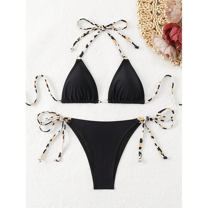 Damen Triangel-Bikini-Set mit verspielten Bindebändern Drune