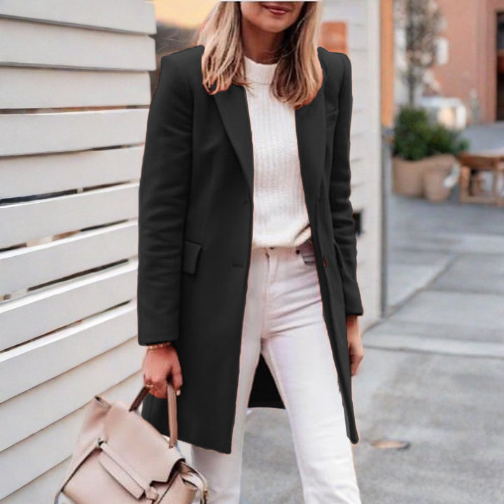 Damen eleganter und bequemer Wollmantel Drune