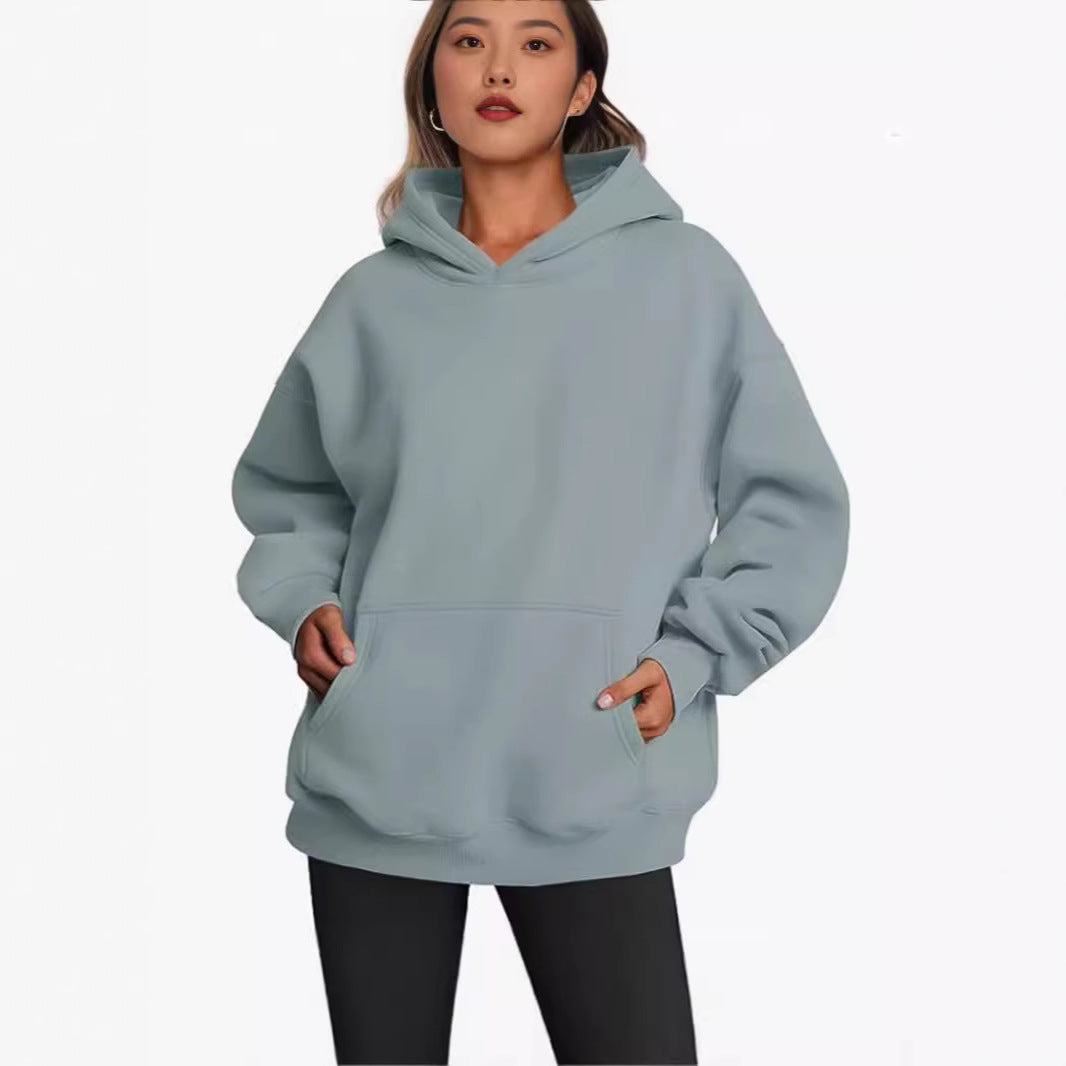 Damen Oversized Kapuzenpullover mit praktischen Taschen und elastischen Bündchen Drune