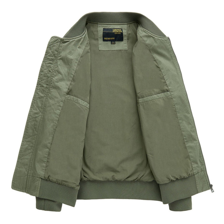 Herren  Canvas Zip-up Rippbündchen Utility-Jacke mit gewölbten Taschenpaneelen Drune