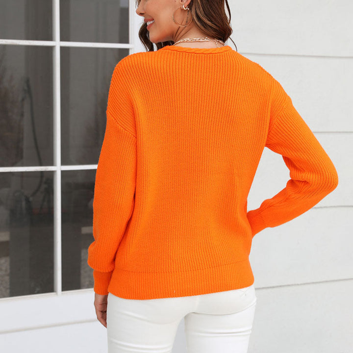 Drune | Damen Strickpullover mit V-Ausschnitt in lockerer Passform