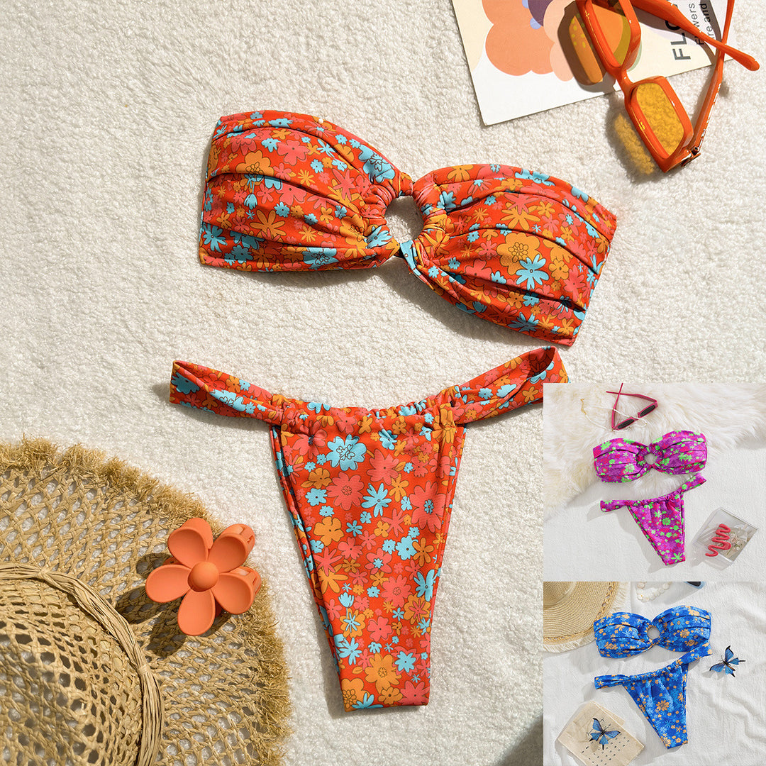 Damen Bandeau-Bikini mit stylischem Knotendesign Drune