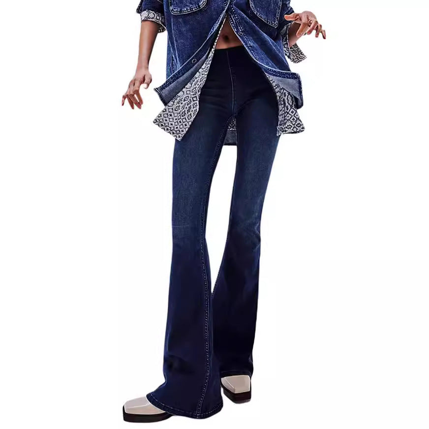 Damen Flared Jeans im lässigen Schnitt mit hohem Bund und formschmeichelnder Silhouette Drune