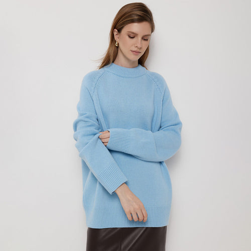 Damen lockerer Feinstrickpullover Drune