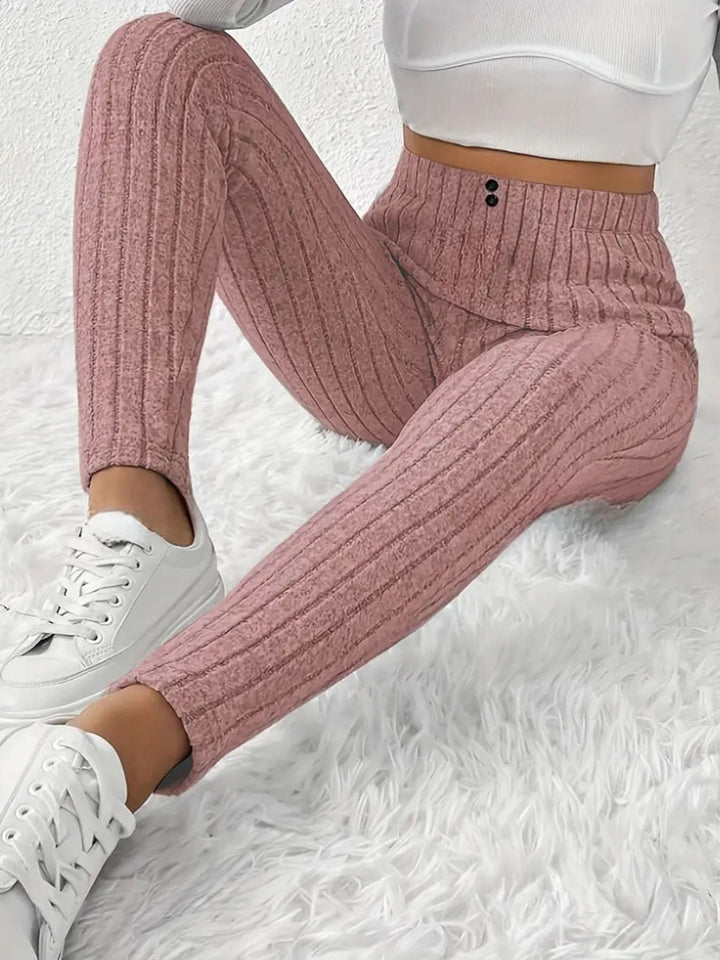 Damen Hochtaillierte Rippstrickleggings Drune