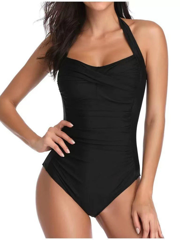 Damen Eleganter Einteiler Badeanzug mit femininem Raffungselement Drune