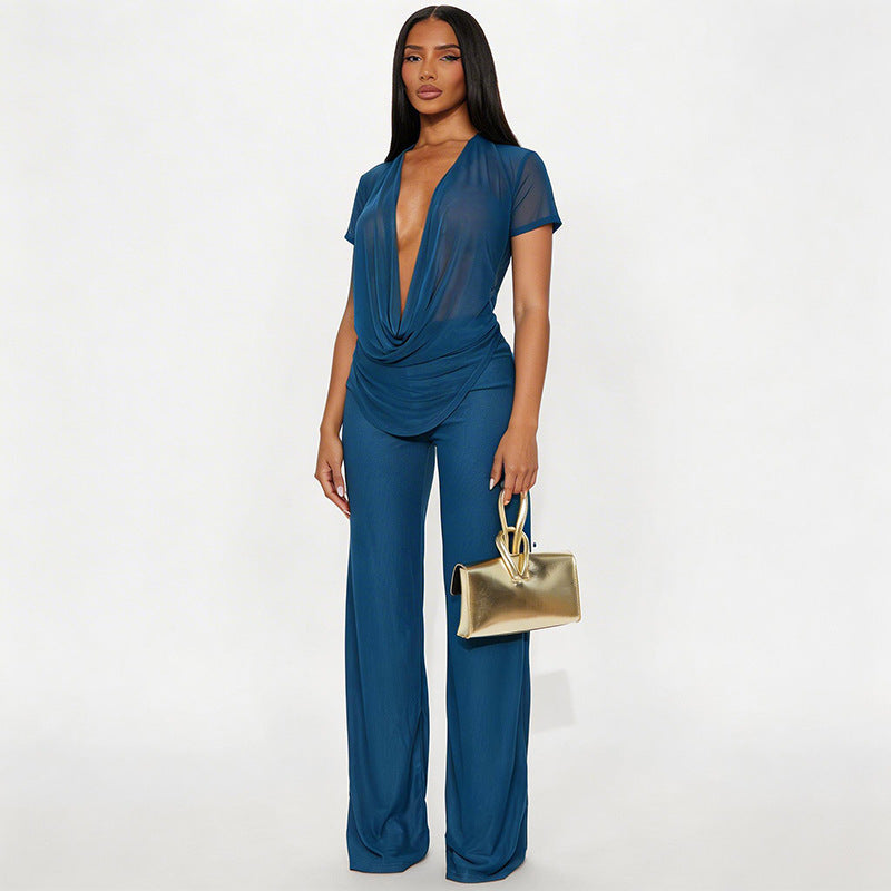 Damen Elegantes Oversized-Outfit aus fließendem Material Drune