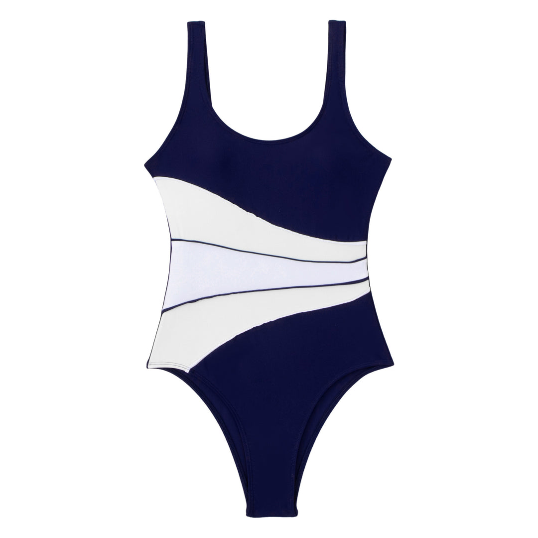 Damen Einteiler Badeanzug mit elegantem Farbverlauf und modischen Trägerdetails Drune