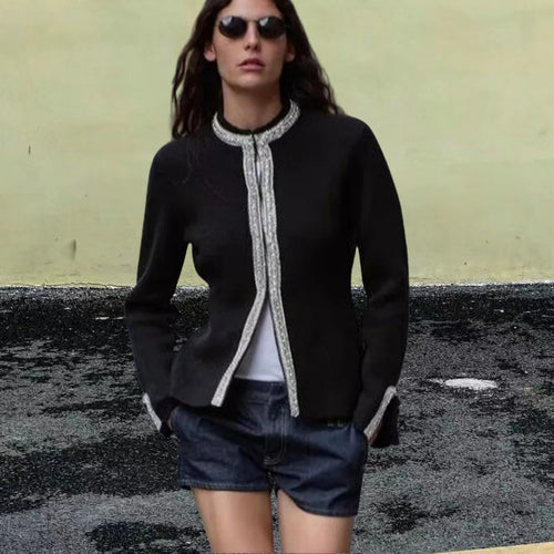 Damen Elegante Blazerjacke mit feinen Borte-Details Drune