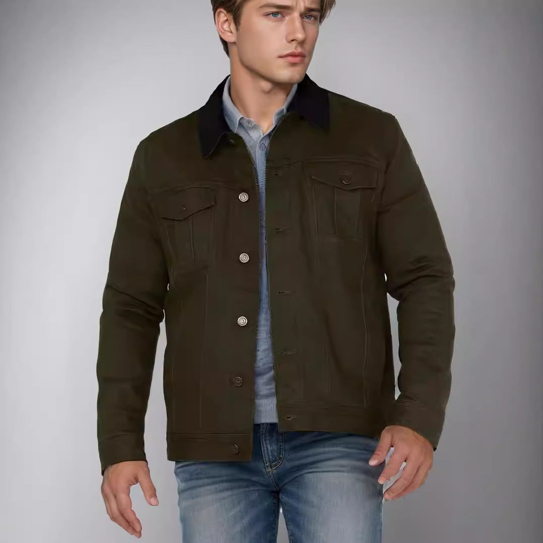 Herren Jeansjacke im klassischen Stil mit praktischen Taschen Drune