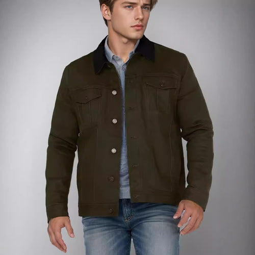 Herren Jeansjacke im klassischen Stil mit praktischen Taschen Drune