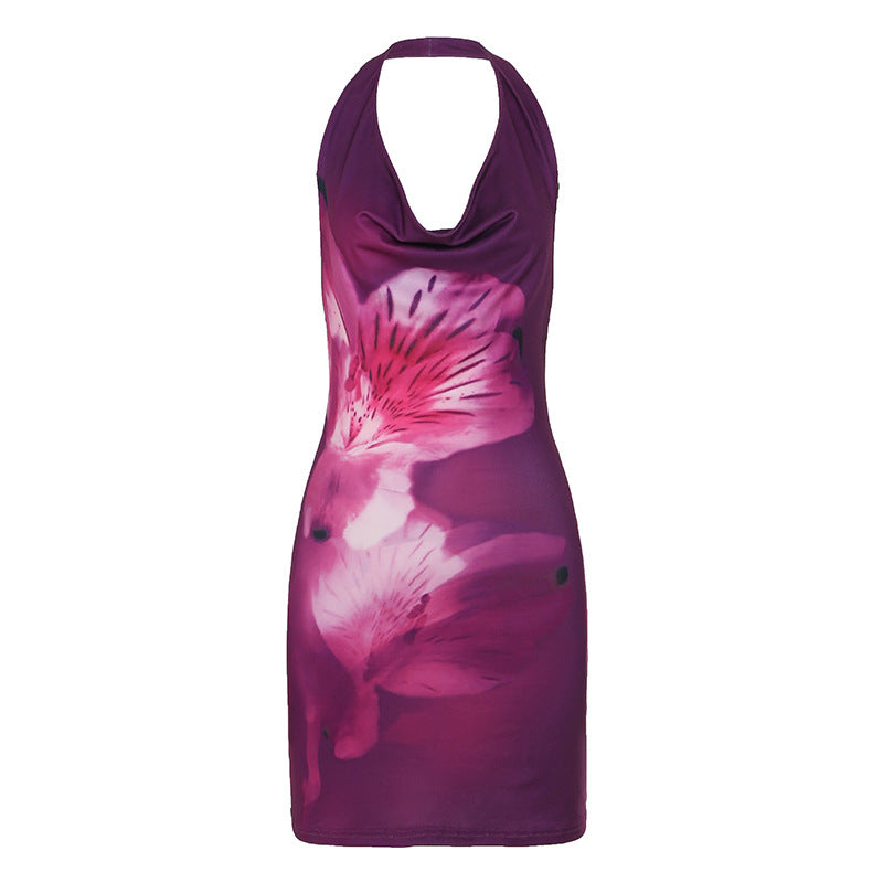 Damen Bunt bedrucktes Bandeau-Kleid Drune