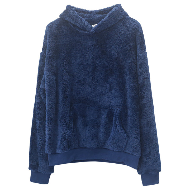 Damen kuscheliger Kapuzenpullover aus Fleece Drune