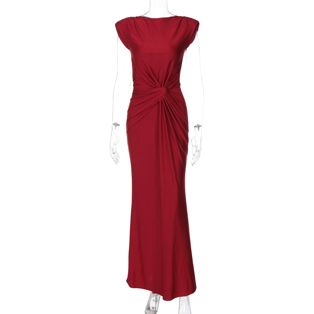 Damen Elegantes Wickelmaxikleid mit raffiniertem Drapierungselement Drune