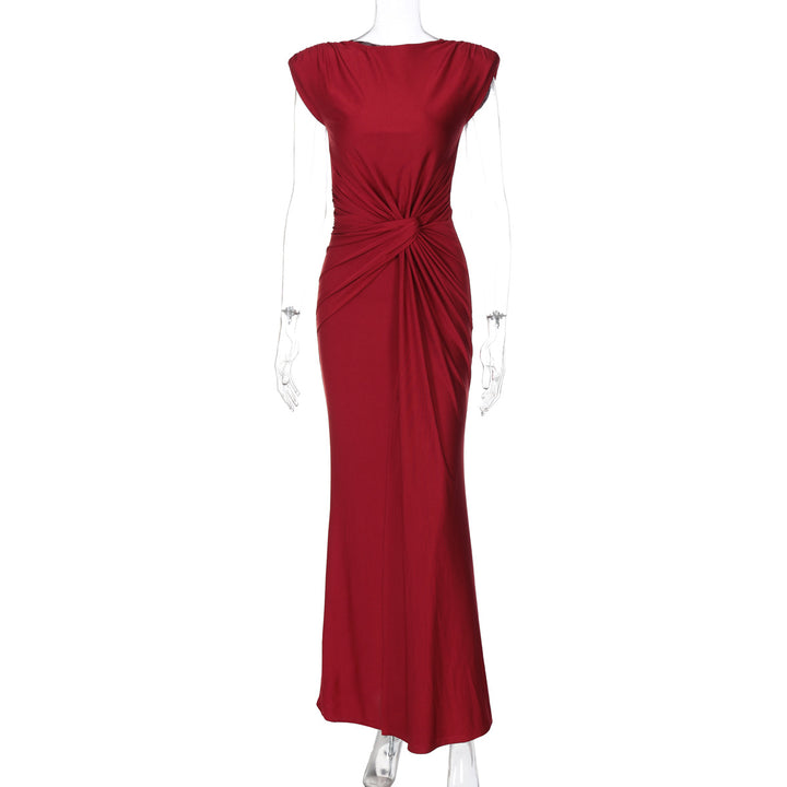Damen Elegantes Wickelmaxikleid mit raffiniertem Drapierungselement Drune