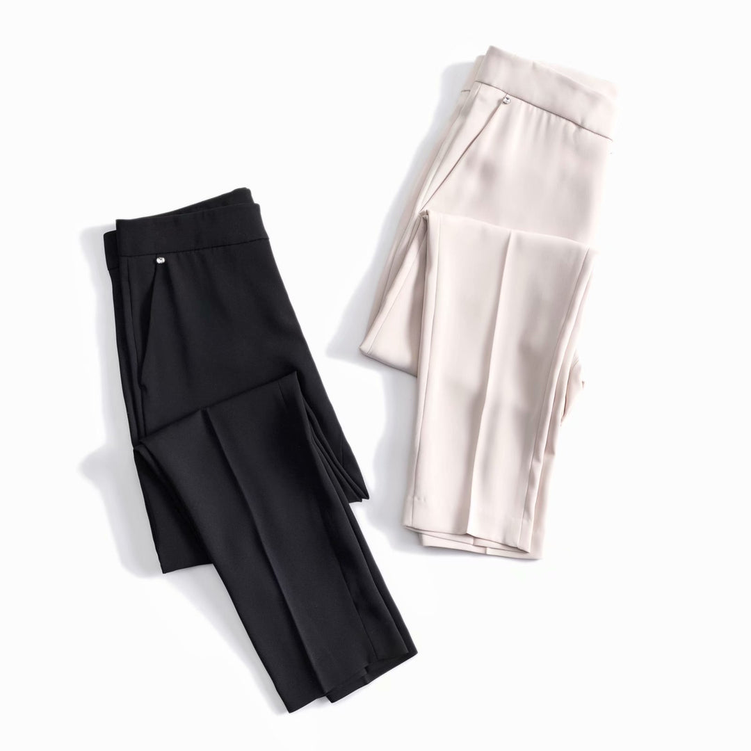 Damen elegante Chino-Hose mit verstellbarem Bund Drune