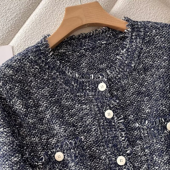 Damen modische Strickjacke mit Knopfleiste und praktischen Taschen Drune