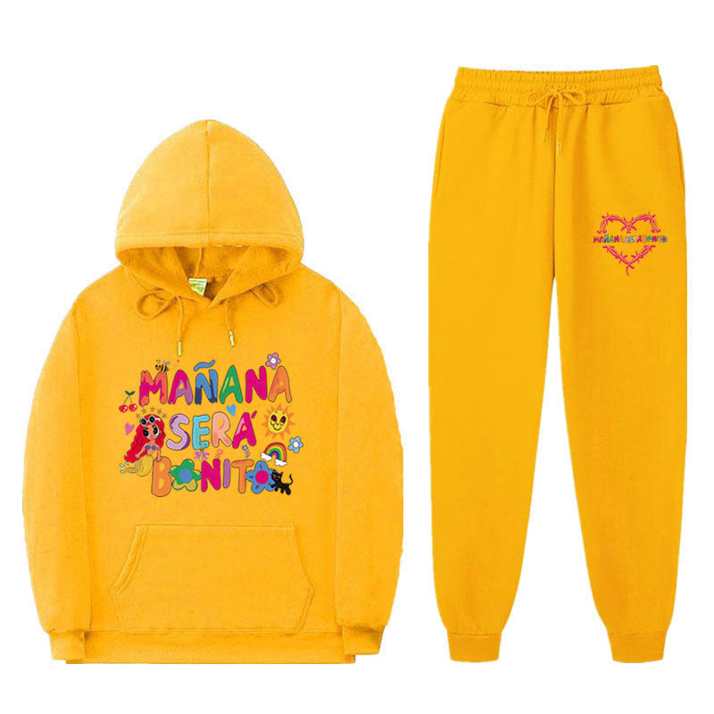 Damen Sweatshirt- und Jogginghose-Set mit buntem Aufdruck Drune