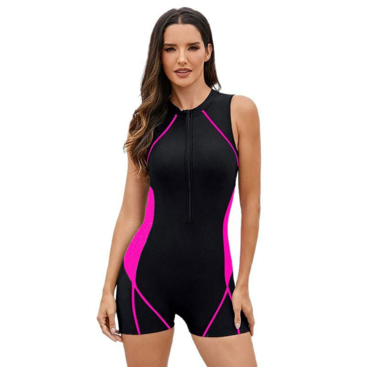 Damen Sportlicher Schwimmanzug mit Reißverschluss Drune