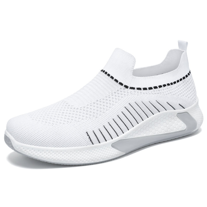 Unisex nan nahtloser Strick-Slip-On Laufschuh mit sockenähnlichem Schaft und hexagonaler Dämpfungssohle Drune
