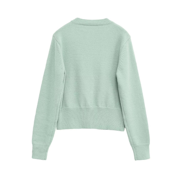 Damen cropped Strickjacke mit knöpfen und weichem Material Drune