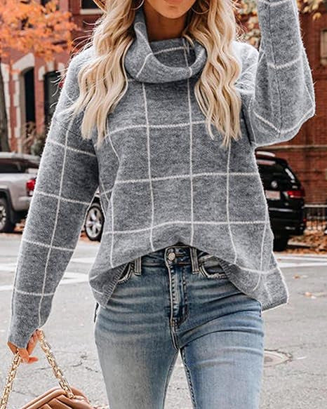 Damen Kariertes Hoodie mit Taschen und lässigem Schnitt Drune