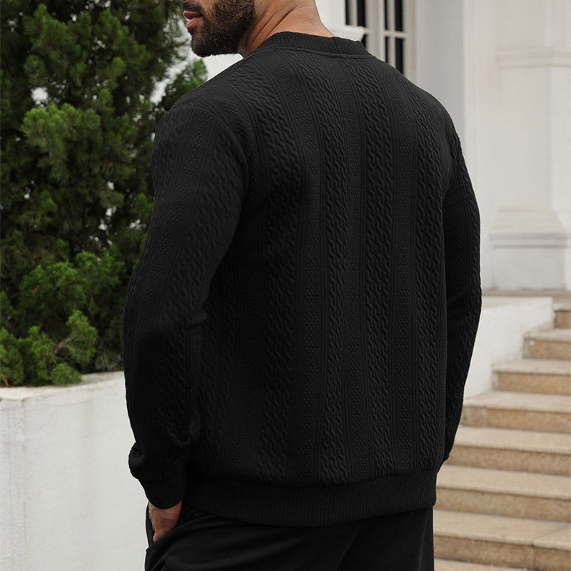 Herren Strickjacke mit hochwertigem Strukturmuster und modernen Knöpfen Drune